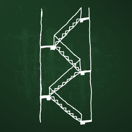 multiple stairs sketchのイラスト素材