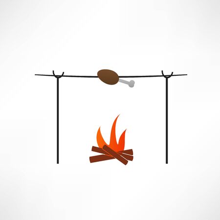 Meat on the fire iconのイラスト素材