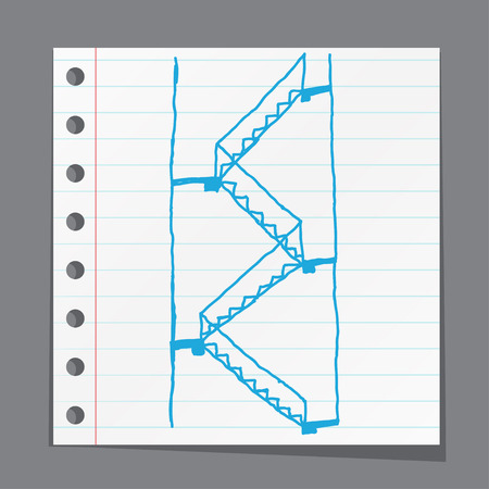 multiple stairs sketchのイラスト素材