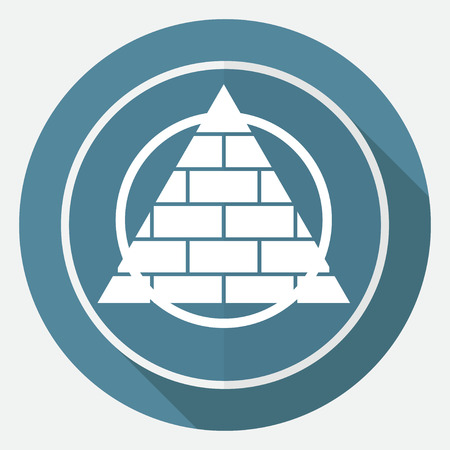 Icon Pyramid on white circle with a long shadowのイラスト素材