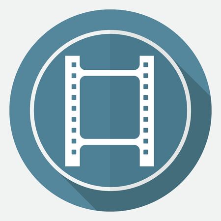 Icon Film on white circle with a long shadowのイラスト素材