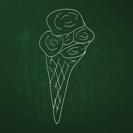 sketch illustration - ice cream coneのイラスト素材