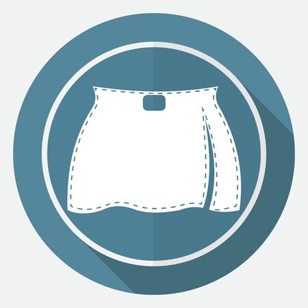 skirt icon on white circle with a long shadowのイラスト素材