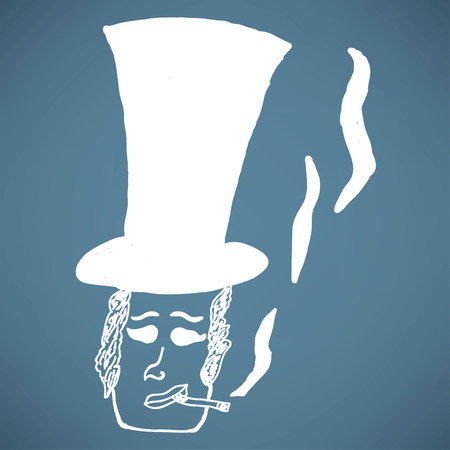 retro smoking manのイラスト素材