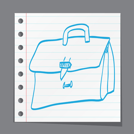 sketch illustration - leather briefcaseのイラスト素材