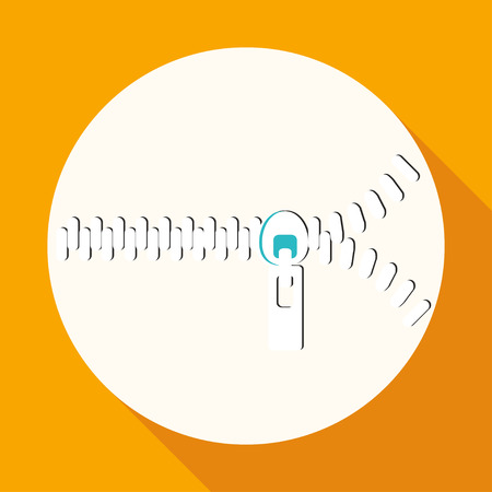 Icon zippers on white circle with a long shadowのイラスト素材
