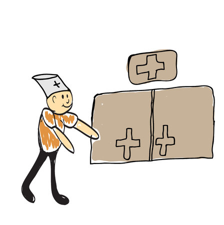 Doctor with bag illustrationのイラスト素材