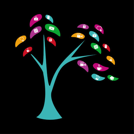 Stylized vector treeのイラスト素材