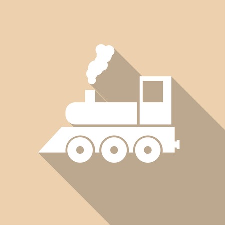 Icon Train with a long shadowのイラスト素材