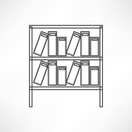 Books on the shelves simply retro vector illustrationのイラスト素材