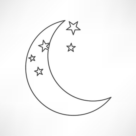 moon icon vectorのイラスト素材