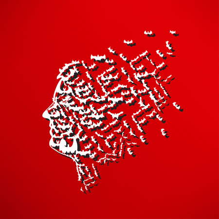 Dracula bat silhouettesのイラスト素材