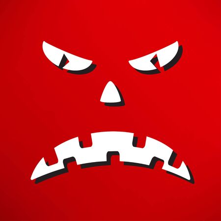 Scary face of halloween. Vector illustrationのイラスト素材