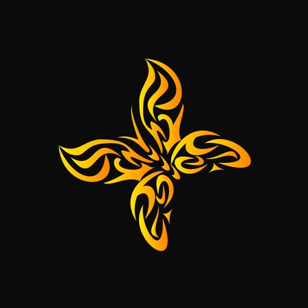 Gold butterflyのイラスト素材