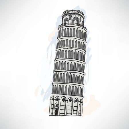 Hand sketch leaning tower of Pisaのイラスト素材
