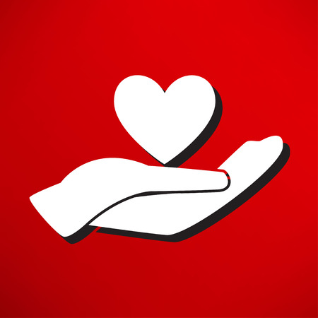 Hands and heart. Icon of kindness and charityのイラスト素材