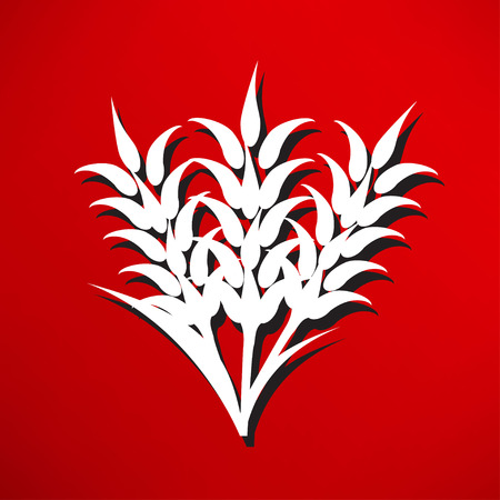 Ears of Wheat, Barley or Rye visual graphic icons, ideal for bread packaging,のイラスト素材