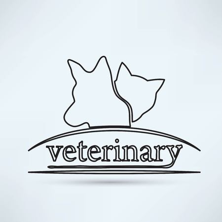 Cat and dog veterinarian clinic symbolのイラスト素材