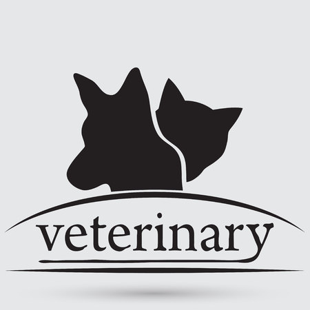 Cat and dog veterinarian clinic symbolのイラスト素材
