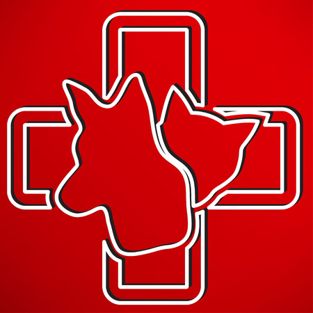 Cat and dog veterinarian clinic symbolのイラスト素材