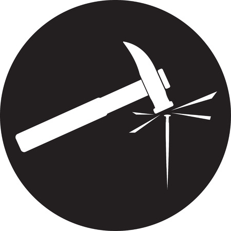 Hammer a nail iconのイラスト素材