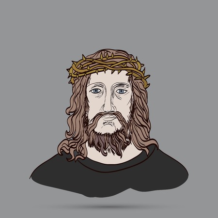 Jesus With Crown Of Thornsのイラスト素材