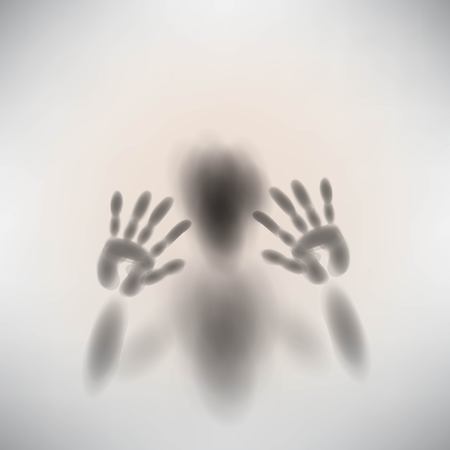 spooky diffuse silhouette hand and faceのイラスト素材