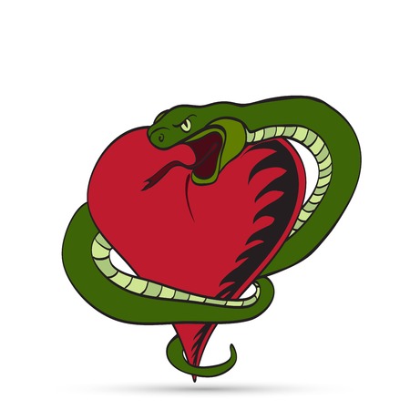 Snake and Heartのイラスト素材