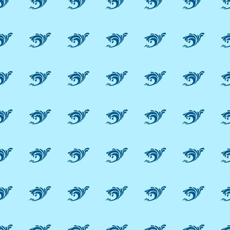 Undulating blue ocean an sea waves seamless background pattern