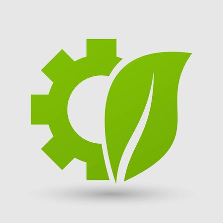 Eco icon leaf vector illustration isolatedのイラスト素材
