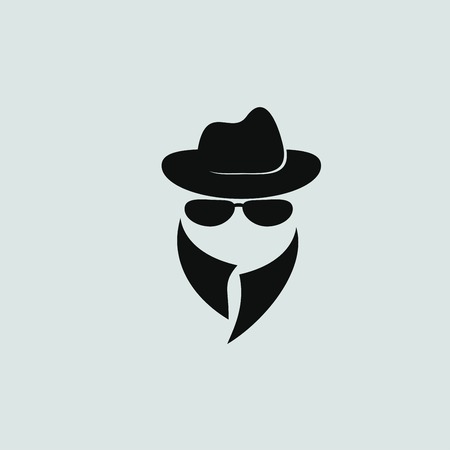 Man in suit. Secret service agent iconのイラスト素材