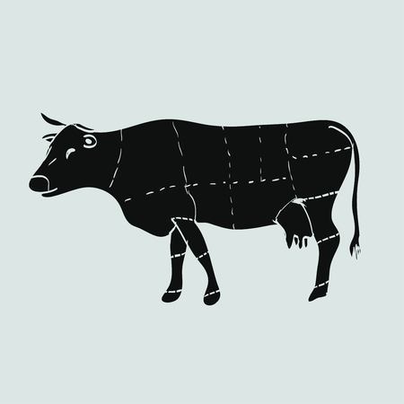 cow meat iconのイラスト素材