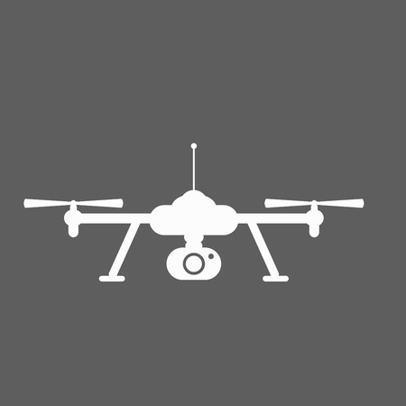 Drone icon. Copter or quadrocopter with cameraのイラスト素材