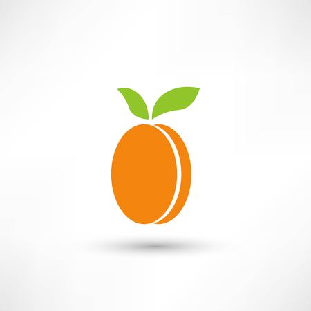 Apricot with leaves iconのイラスト素材