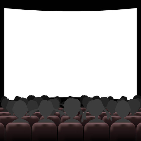 Cinema auditorium with screen and seatsのイラスト素材