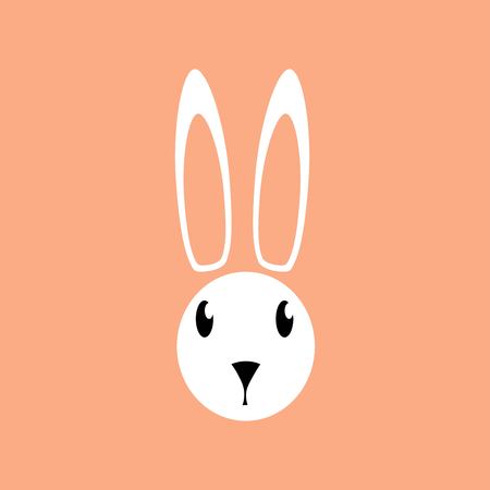 Rabbit Silhouette. Easter. Bunny headのイラスト素材