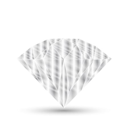 Diamond isolated on white . Realistic vector illustration.のイラスト素材