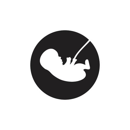 Ultrasound icon. Maternity icon. Ultrasound of baby in mother's womb. Medical ultrasonic diagnostic machine. Vector illustration.のイラスト素材