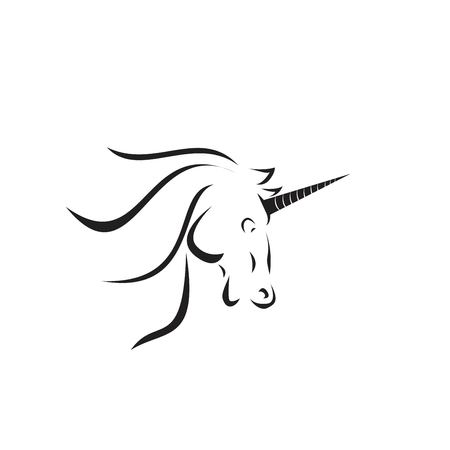 Unicorn Horse Tribal Logo Silhouette. Isolated.のイラスト素材