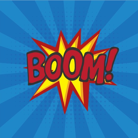 Cartoon comics boom vector illustration.のイラスト素材