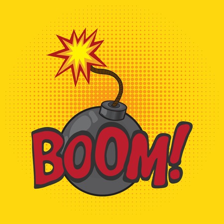 Cartoon comics bomb vector illustration. Comic book style imitationのイラスト素材