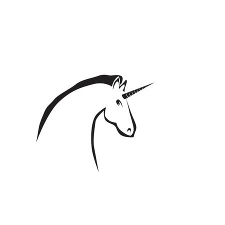 Unicorn Horse Tribal Logo Silhouette. Isolated.のイラスト素材
