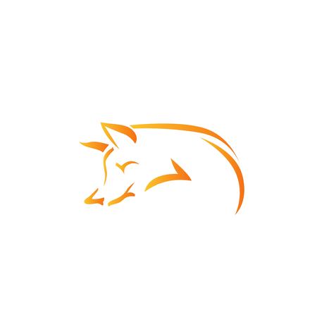 Vector image of an fox on white backgroundのイラスト素材