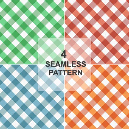 Set of Gingham seamless patternのイラスト素材