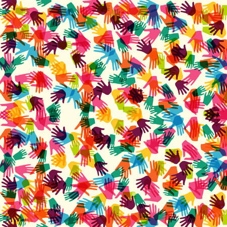 abstract vector hand prints backgroundのイラスト素材