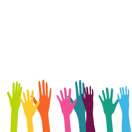 colorful up hand backgroundのイラスト素材