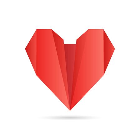Heart made of paper in origami style for healthcare conceptのイラスト素材