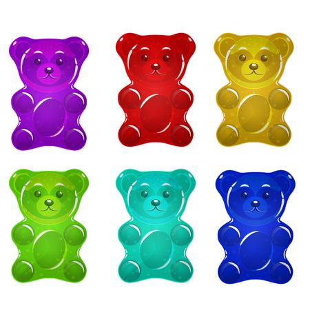 Jelly bears set vector illustration.のイラスト素材
