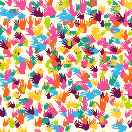 abstract vector hand prints backgroundのイラスト素材
