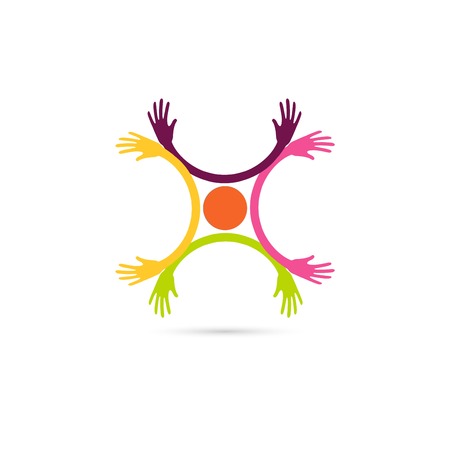 Hands together. Heart symbol. Vector illustrationのイラスト素材